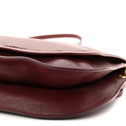 Shiny Lambskin Soft Triomphe Besace Bag Syrah