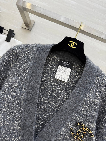 CC Cardigan Grey Wool Tweed 343312
