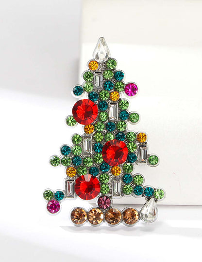 Fashion Rhinestone Christmas Tree Brooch