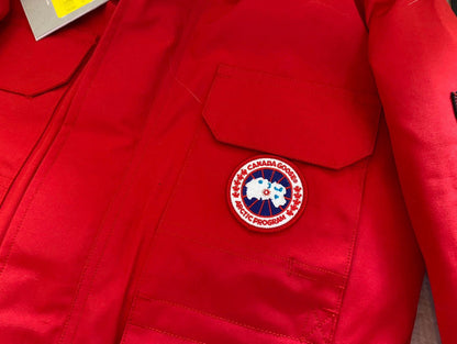 Canada Goose Children Jacket Wolf Fur Red Polyester Cotton