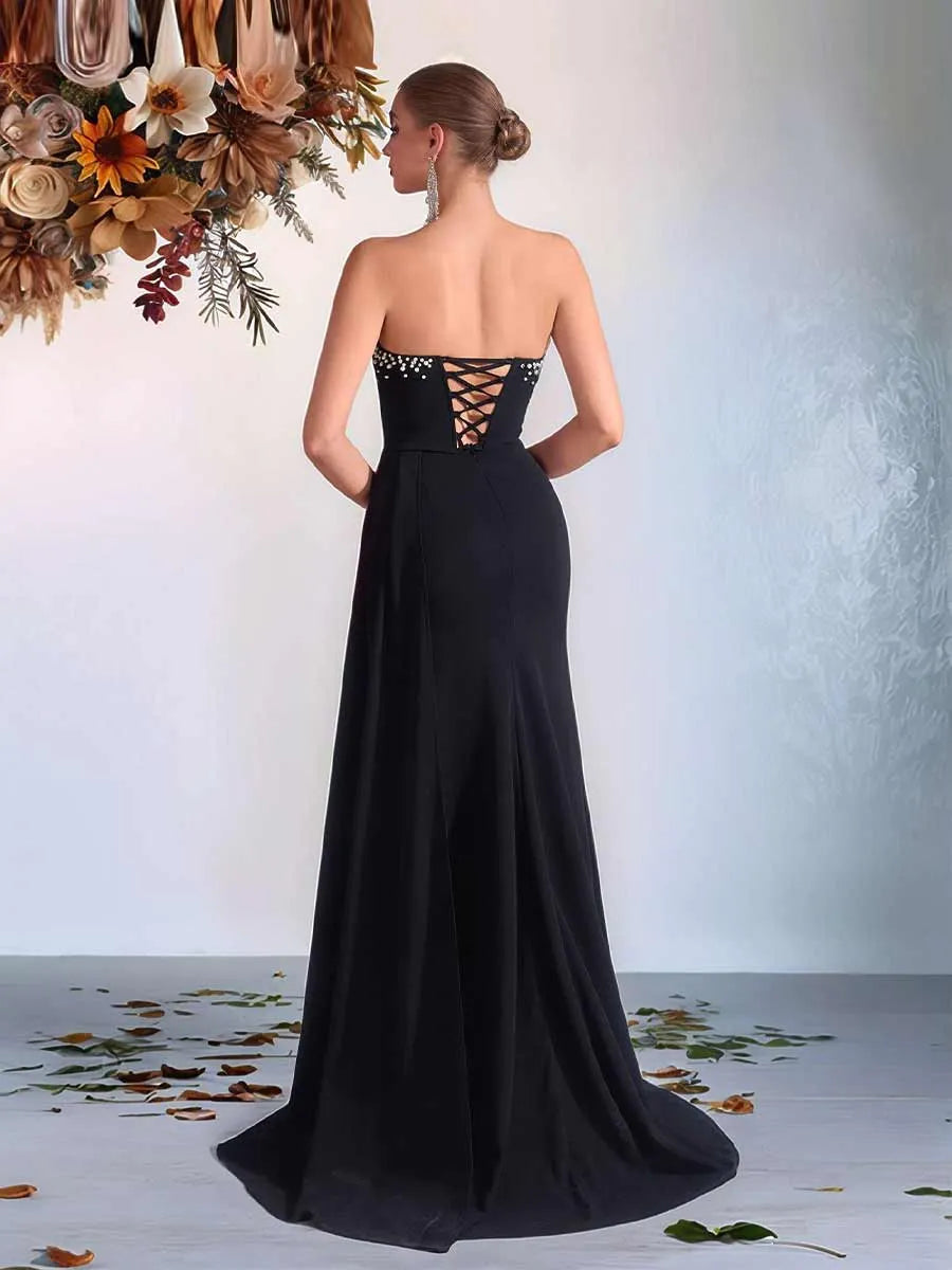 Matilda Elegant Rhinestone Light Luxury Maxi Dress