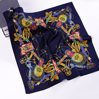 Scarvii - Vintage Print Square Scarf for Stylish Outfits