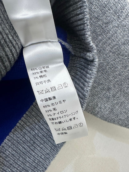 Celin Embroidered Crew Neck Sweater Grey Wool 346098
