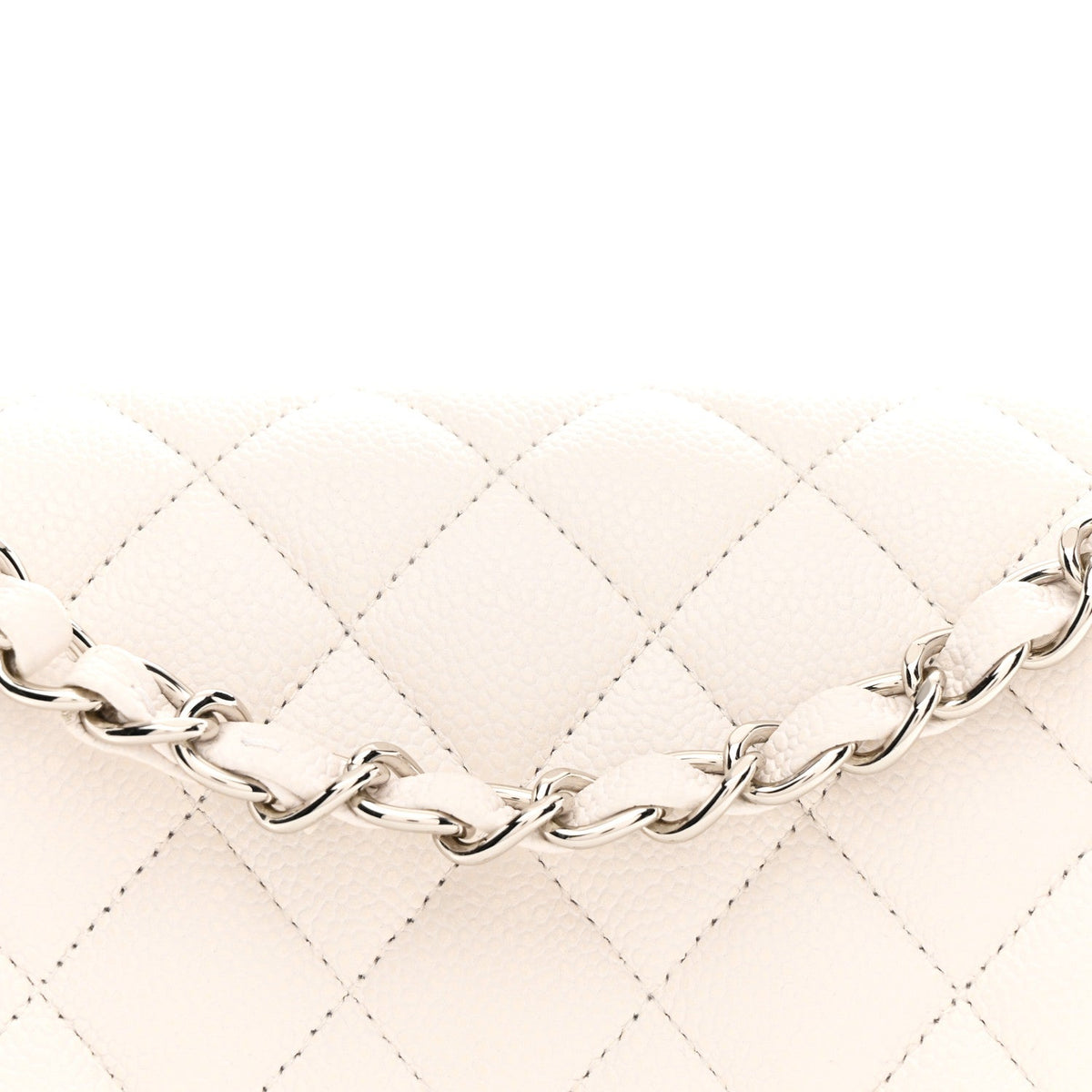 Caviar Quilted Small Double Flap White