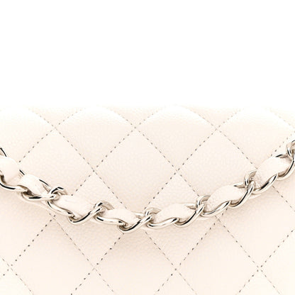 Caviar Quilted Small Double Flap White