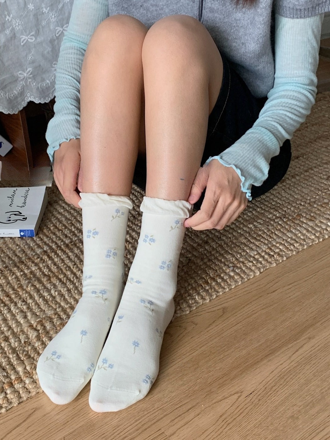 Rufia - Cute Floral Winter Sweet Socks - Soft &amp; Warm
