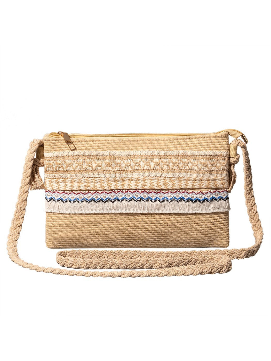 Cosbai - Boho Woven Crossbody Bag - Minimalist &amp; Spacious