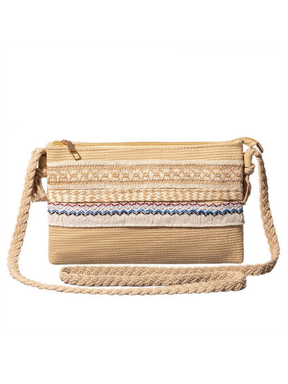 Cosbai - Boho Woven Crossbody Bag - Minimalist &amp; Spacious