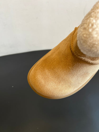 UGG Mini Potato Boots Light Brown Suede Shearing