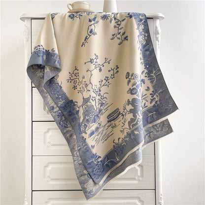 Jacquard Fringed Cashmere-Like Scarf