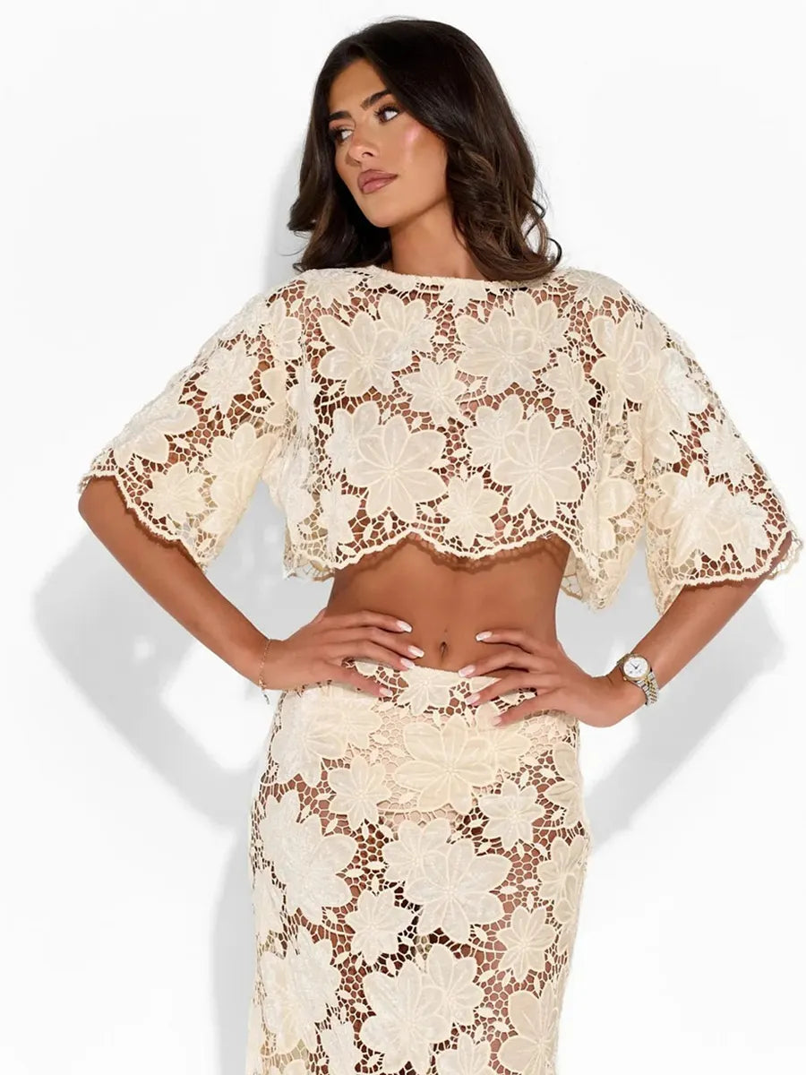 Seraphina Floral Lace Two-Piece Set