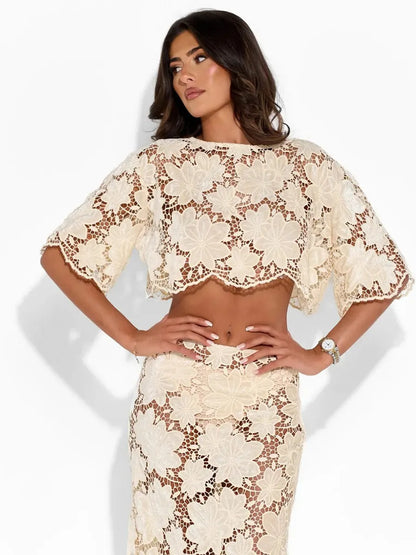 Seraphina Floral Lace Two-Piece Set