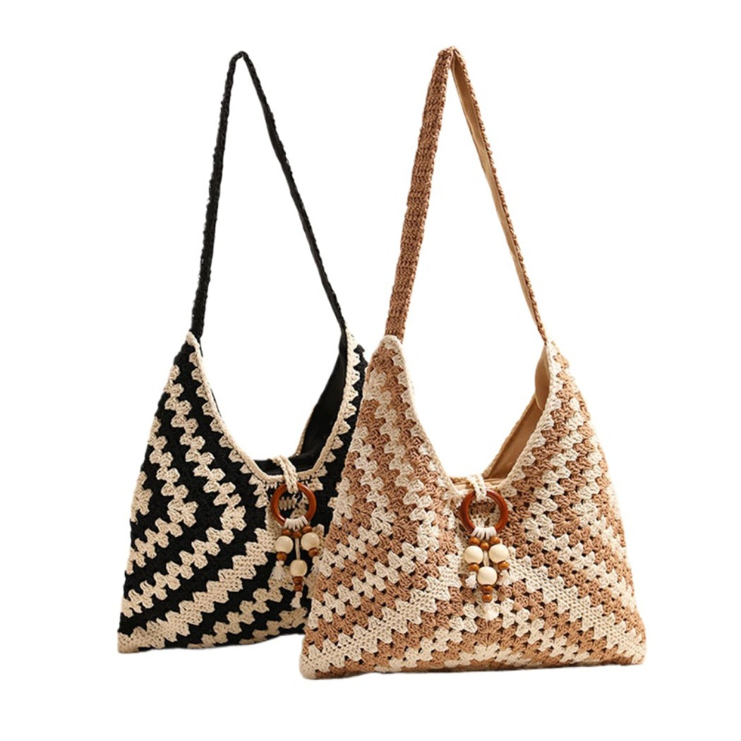 Cosbai - V-shape Crochet Shoulder Bag - Classic &amp; Stylish