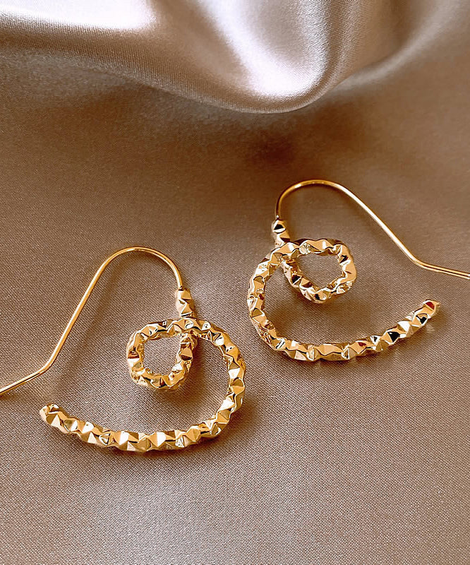 Regular Gold Copper Alloy Love Hoop Earrings