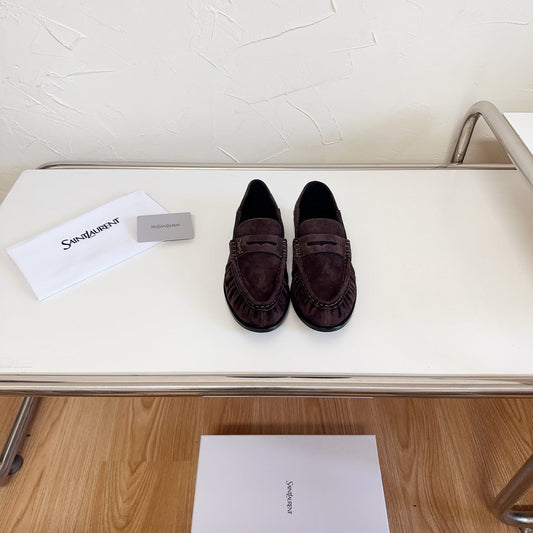 YSL Le Loafer Supple Coffee Suede