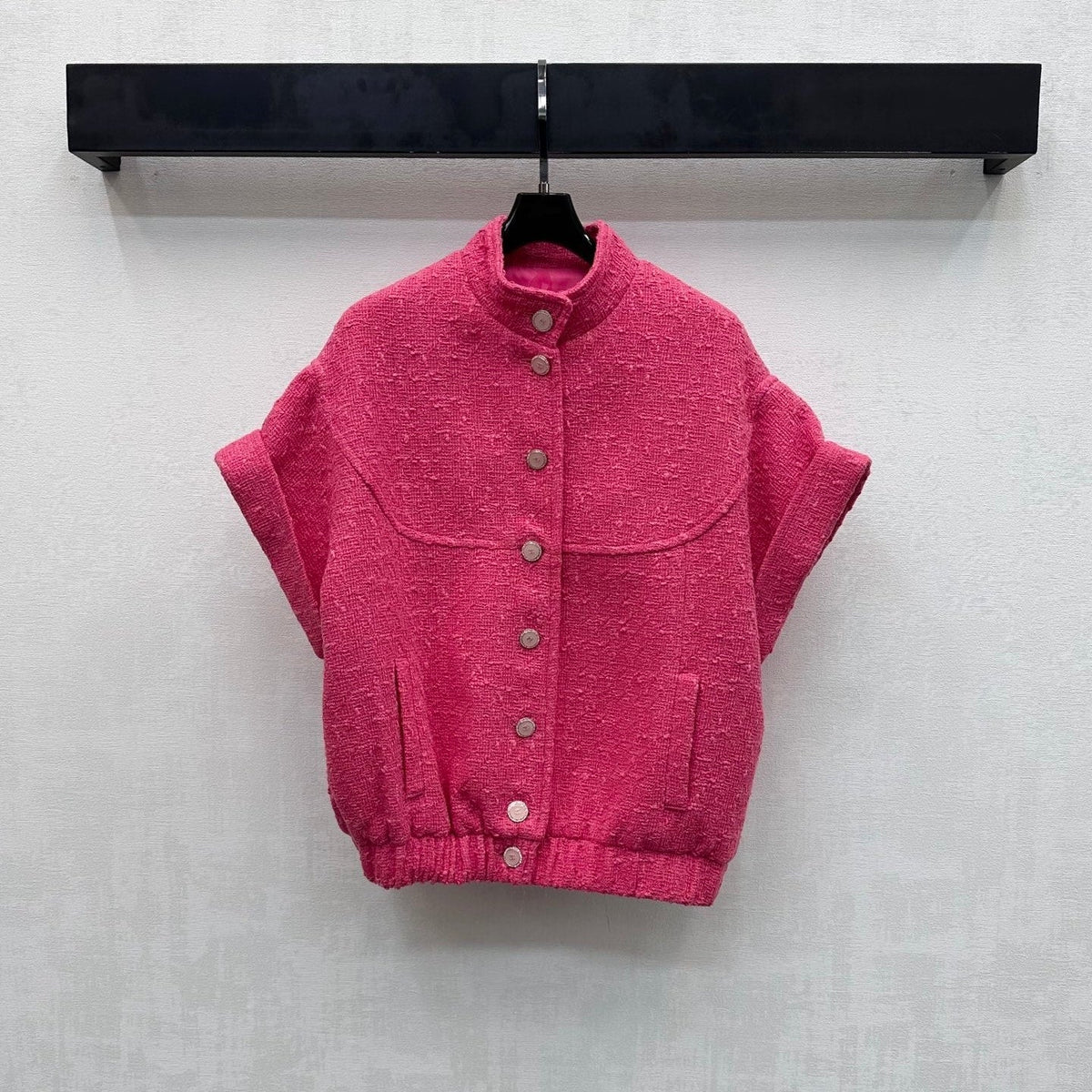 CC Jacket Short-sleeved Fuchsia Pink Cotton 350253