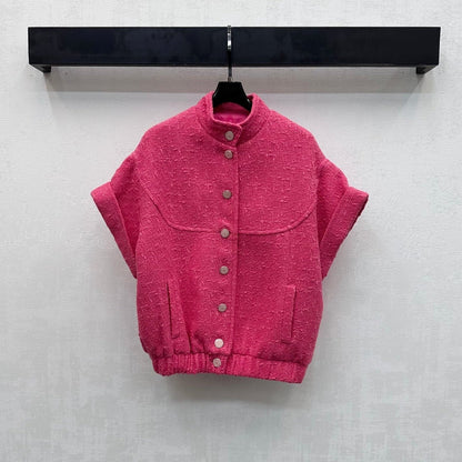 CC Jacket Short-sleeved Fuchsia Pink Cotton 350253