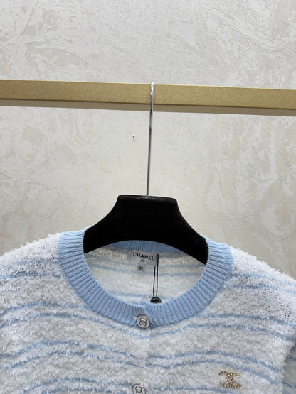 Chanel 2025 Knitted Crew Neck Cardigan Wool Polyester 734785