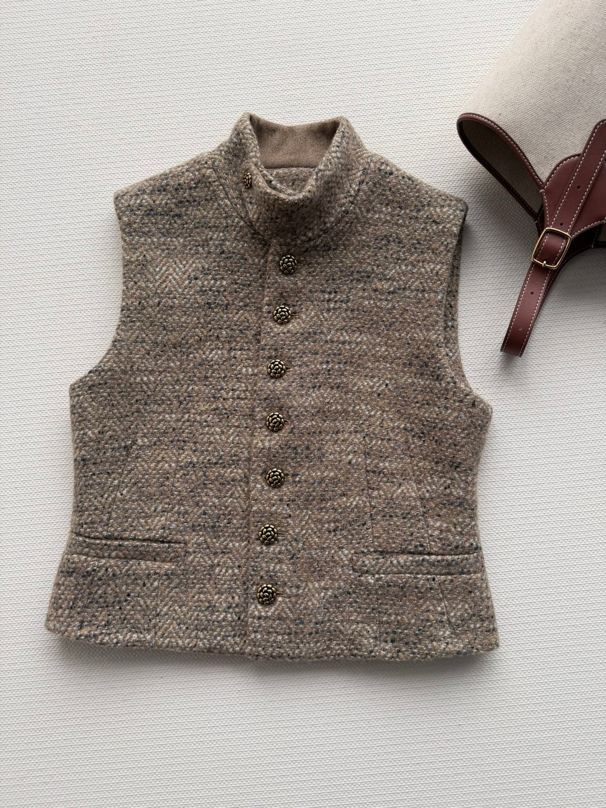 LP Vest Beige Taupe Tweed 352947