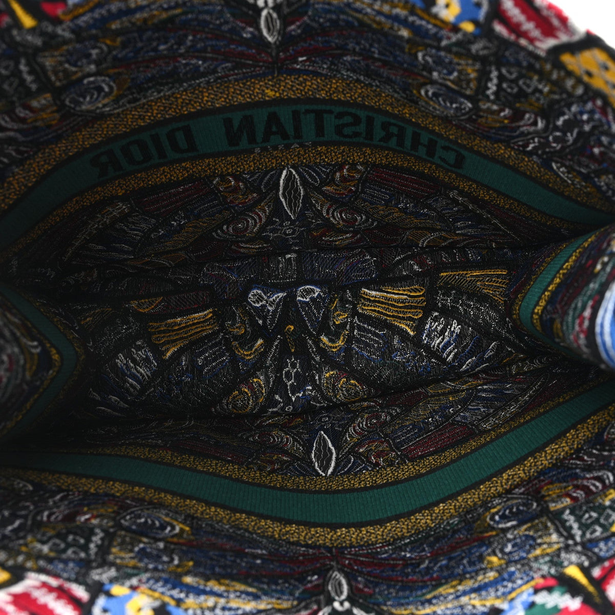 Canvas Embroidered Butterfly Book Tote Black Multicolor