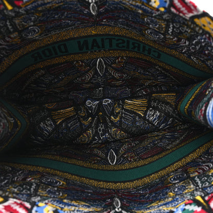 Canvas Embroidered Butterfly Book Tote Black Multicolor