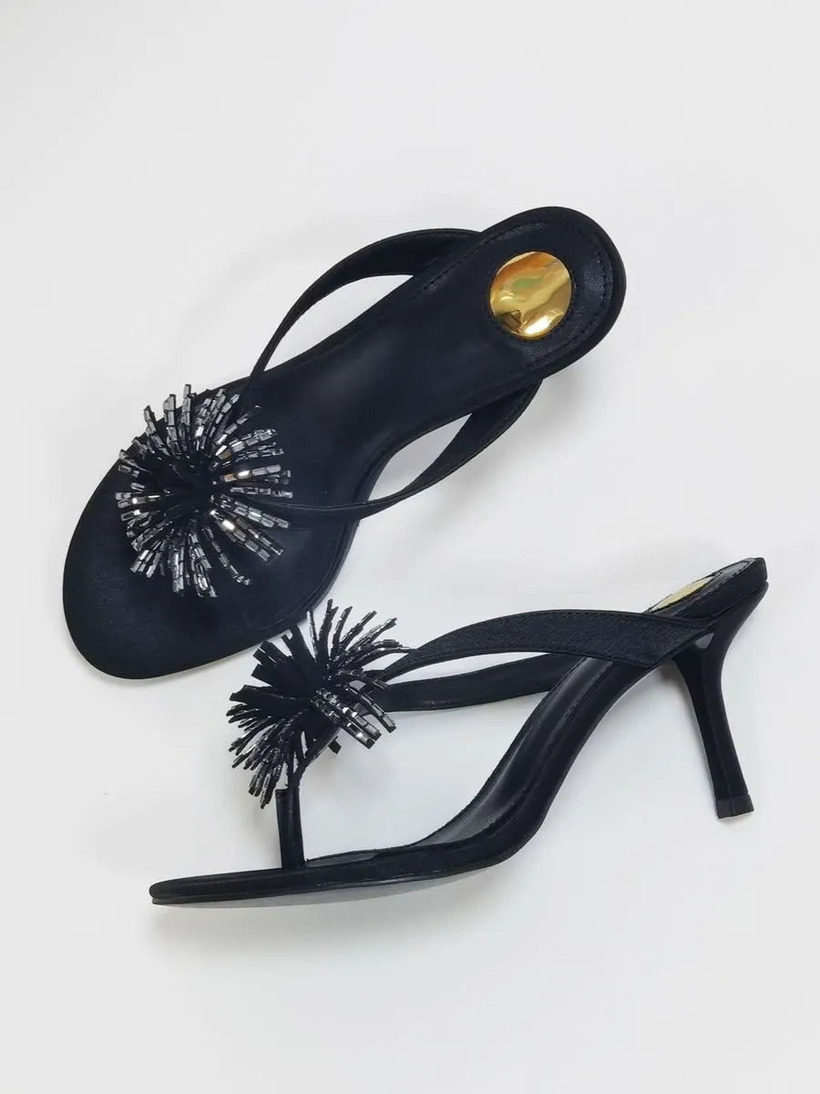 Katherine Rhinestone Floral Crystal Stiletto Sandals