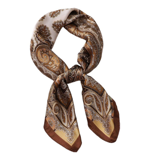 Scarvii - 27.5" Paisley Print Square Scarf - Classic&amp; Elegant
