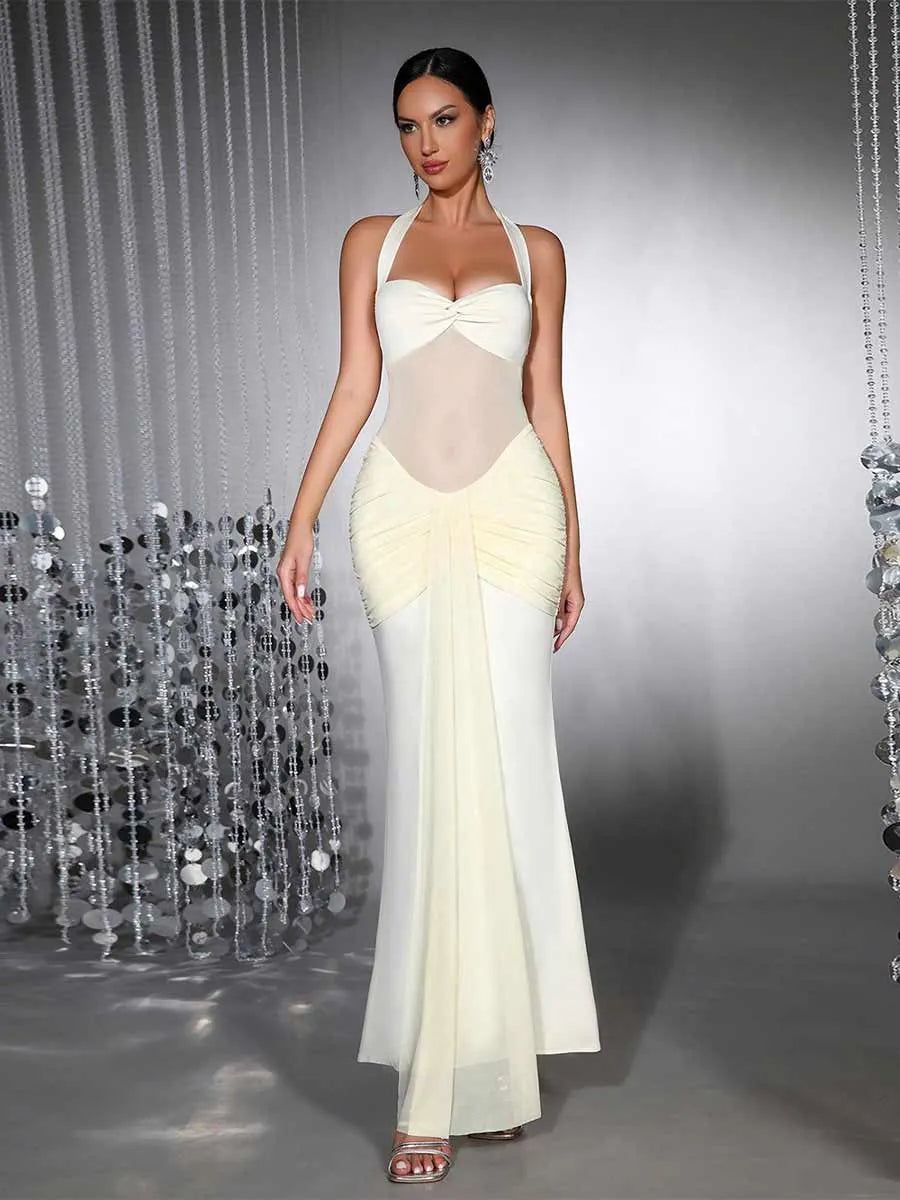 Imogen Mesh Patchwork Maxi Dress