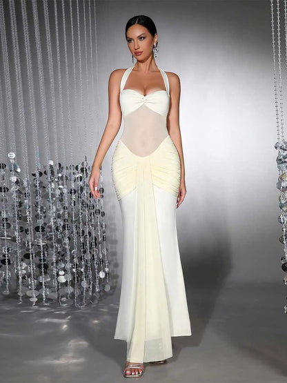 Imogen Mesh Patchwork Maxi Dress