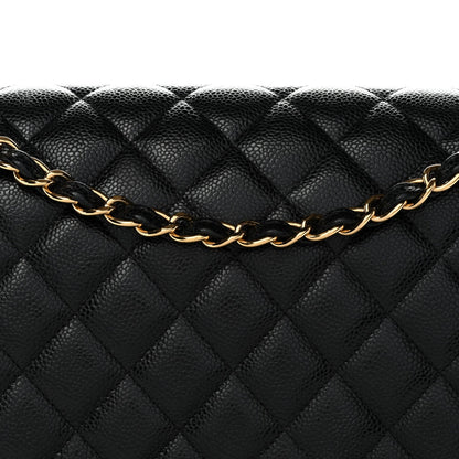 Caviar Quilted Maxi Double Flap Black