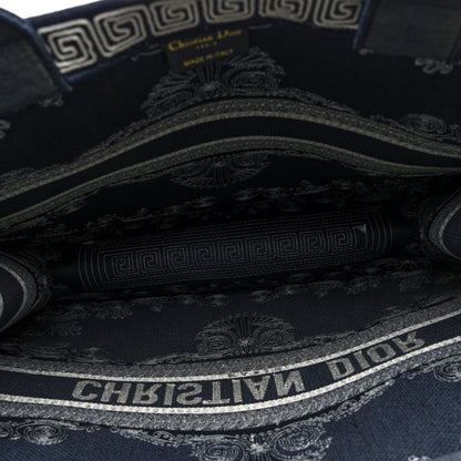 Canvas Embroidered Cornely Book Tote Blue White