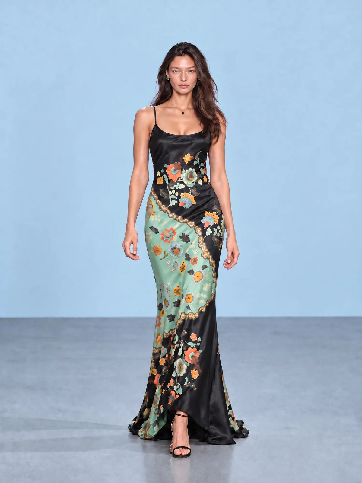 Juliette Floral Print Strappy Maxi Dress