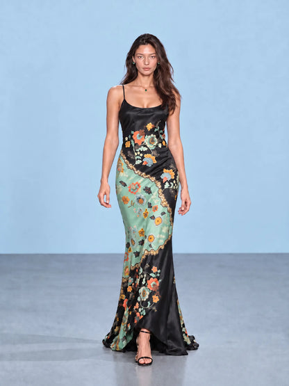 Juliette Floral Print Strappy Maxi Dress