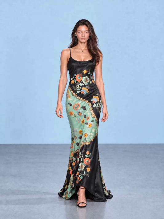 Juliette Floral Print Strappy Maxi Dress