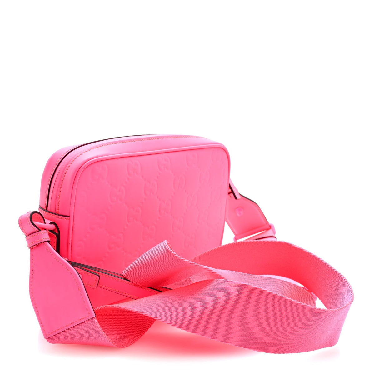 Rubber Effect Monogram GG Crossbody Bag Fluorescent Fuchsia