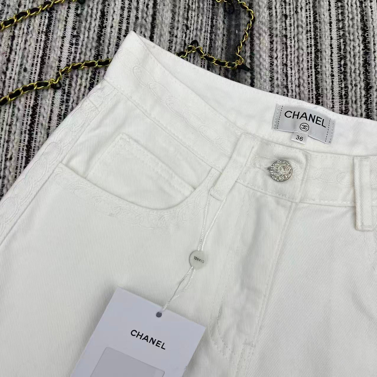 CC Denim Short Pants White Jeans 349028