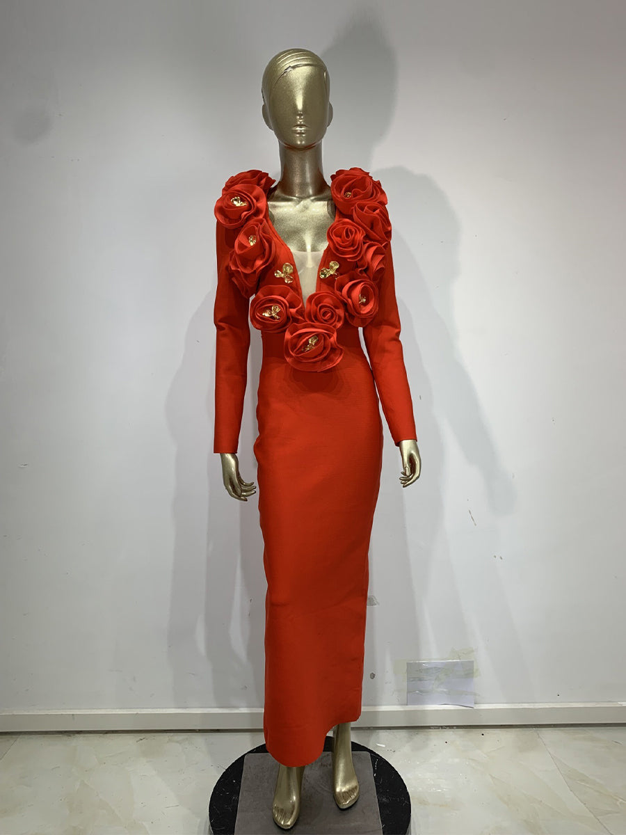 Ivana Maxi Dress In Red