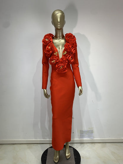 Ivana Maxi Dress In Red