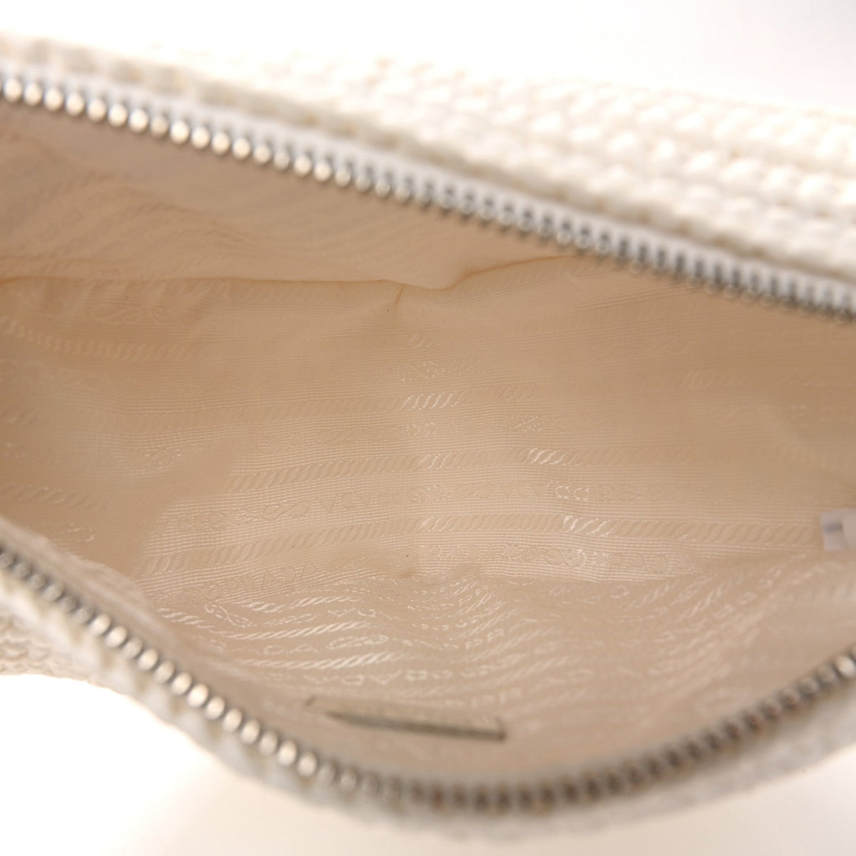 Yarn Raffia Effect Crochet Triangle Shoulder Bag White