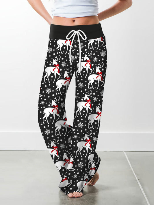 Fashion Woman Digital Printing Loose Casual Flower Pattern Pants Wide Leg Yoga Pants 15