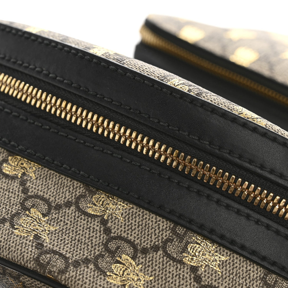 GG Supreme Monogram Bees Print Small Day Backpack Beige Oro Black
