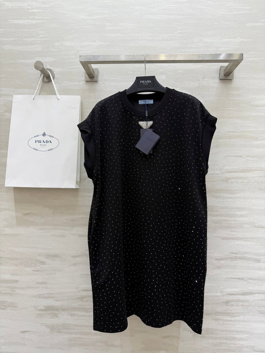 Prada 25 Diamond Dress Black Cotton