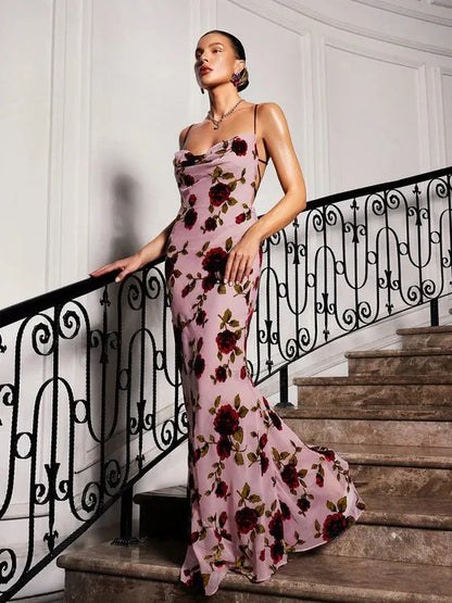 Gilead Spagehtti Floral Maxi Dress