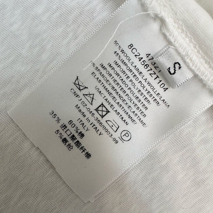 Miu SS26 Lace Hooded Long Sleeve Pullover White Wool Polyester 350278
