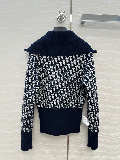 CD 25 Double-Sided Cardigan Navy Blue Cashmere