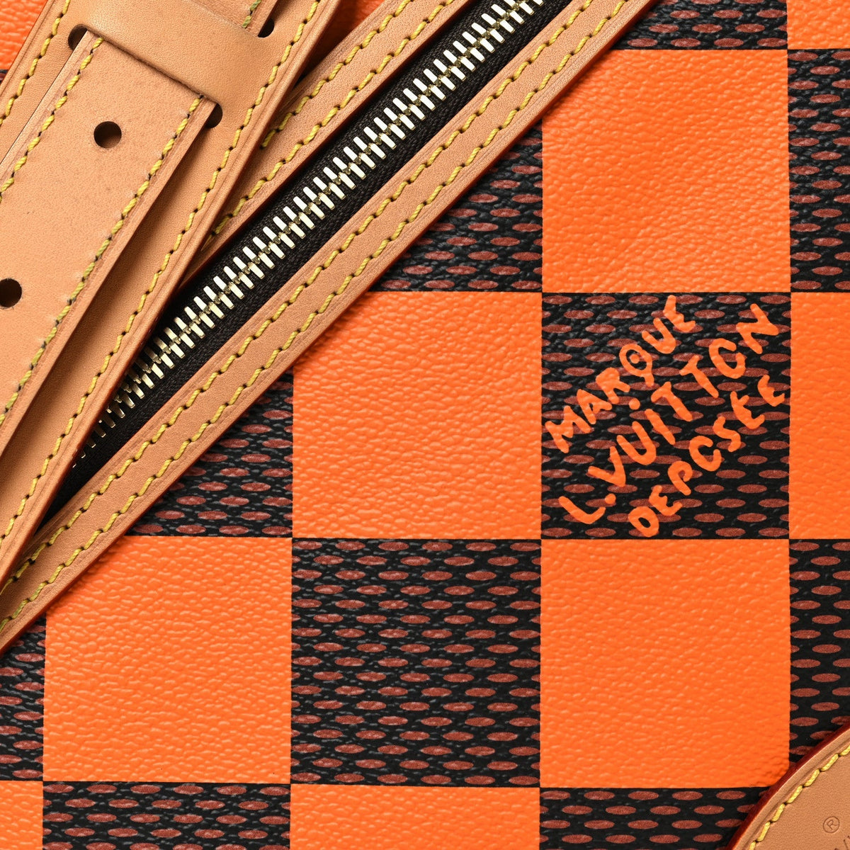 Damier Pop Chess Messenger Orange