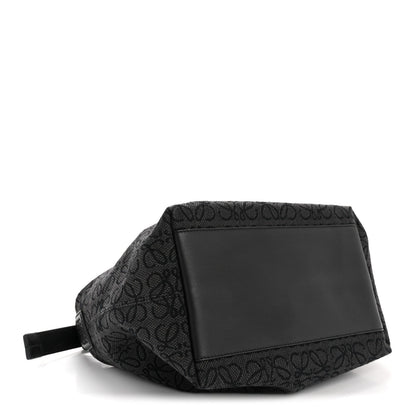 Jacquard Anagram Calfskin Medium Cubi Bag Anthracite Black