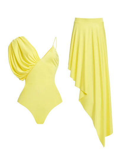 Anais Pleated Swimsuit Set