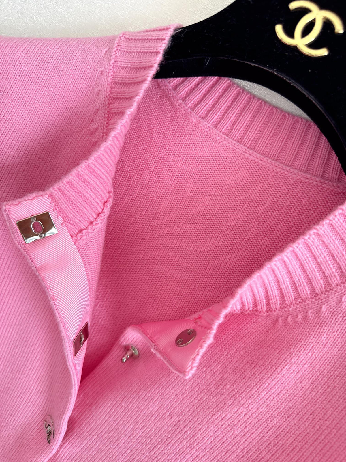 CC 25 Button Cardigan in Pink Wool 278149