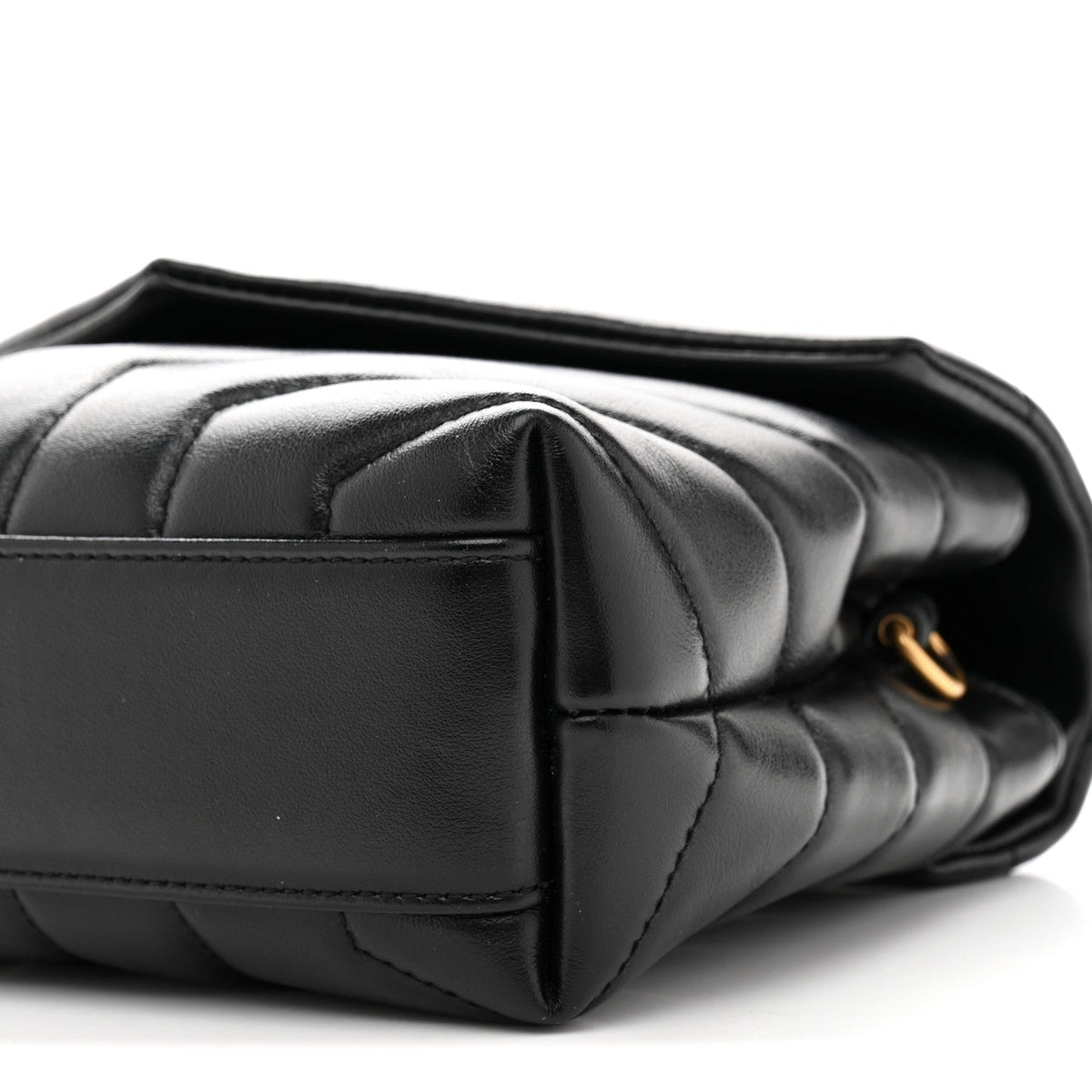 Calfskin Y Quilted Monogram Toy Loulou Crossbody Bag Black